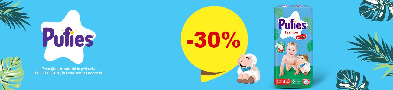 Promotie cu reducere 30% la Pufies