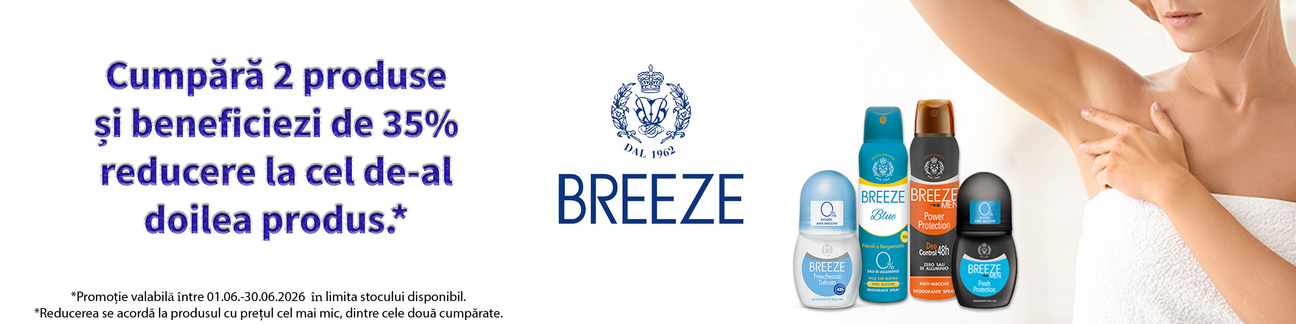 Promotie cu reducere 35% la al doilea produs Breeze