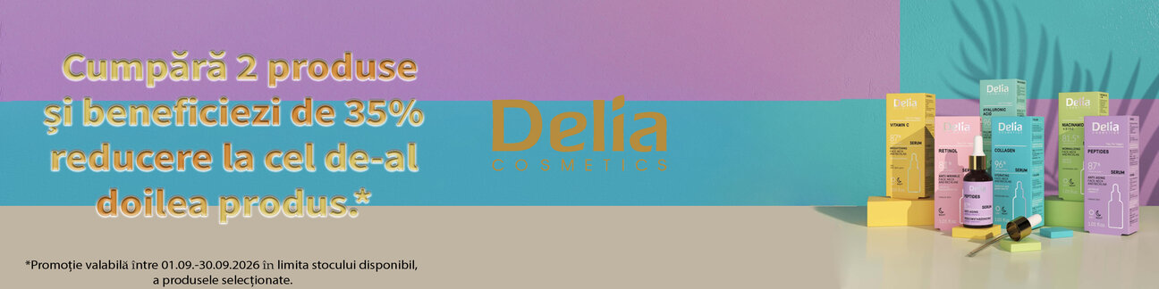 Promotie cu reducere 35% la al doilea produs Delia