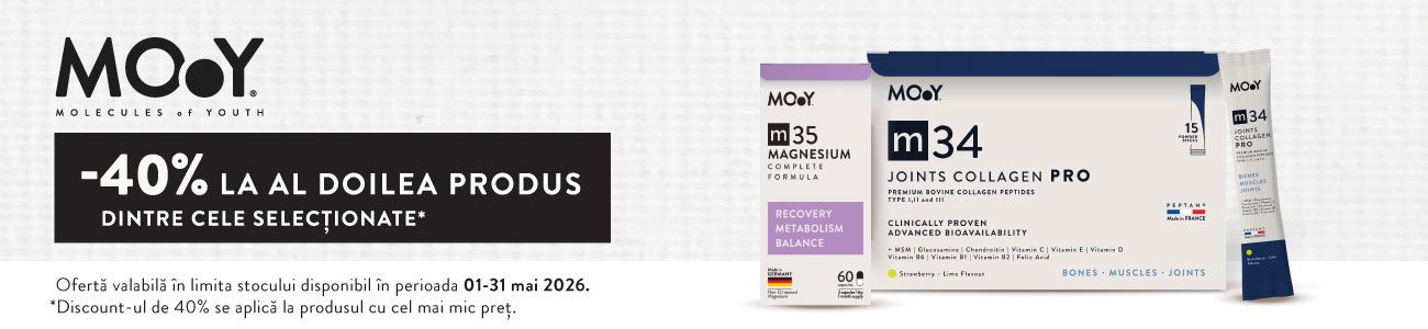 Promotie cu reducere 40% la al doilea produs Molecules of Youth