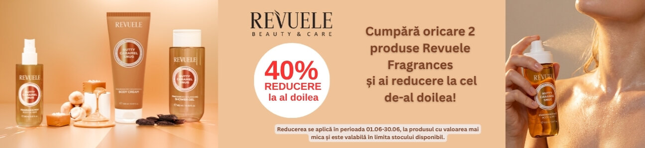 Promotie cu reducere 40% la al doilea produs Revuele
