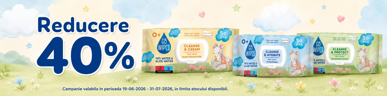 Promotie cu reducere 40% la GoWipes