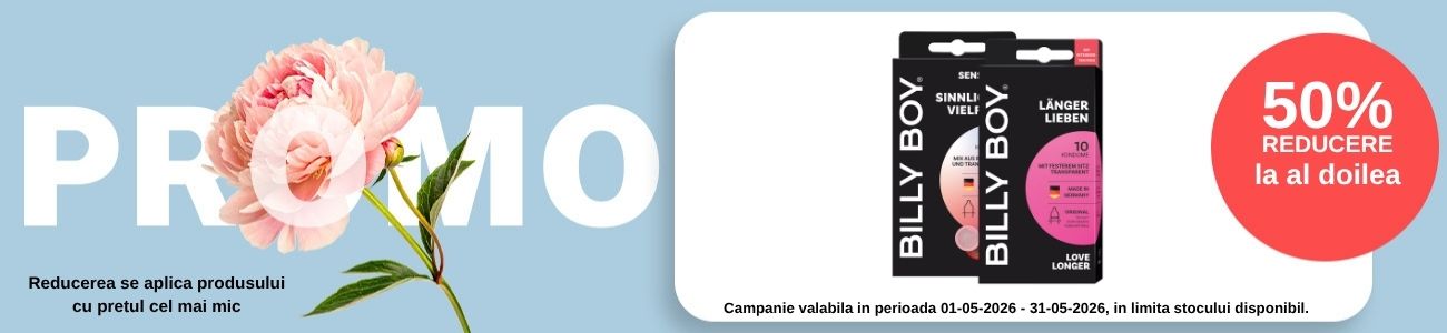 Promotie cu reducere 50% la al doilea produs Billy Boy