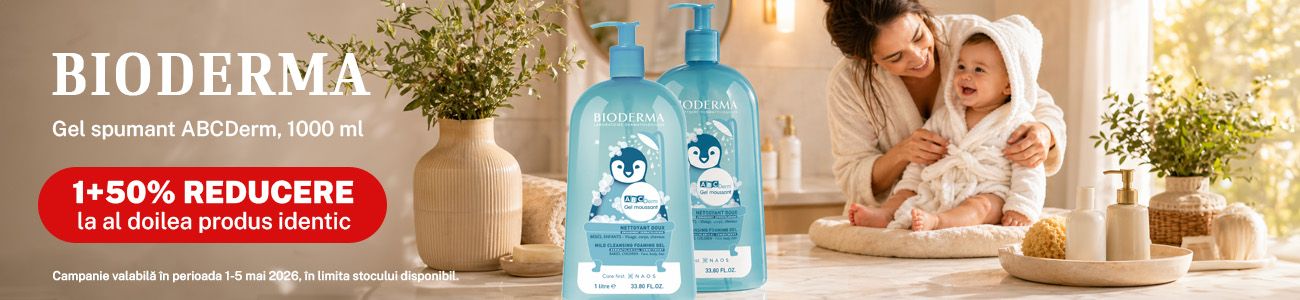 Promotie cu reducere 50% la al doilea produs Bioderma