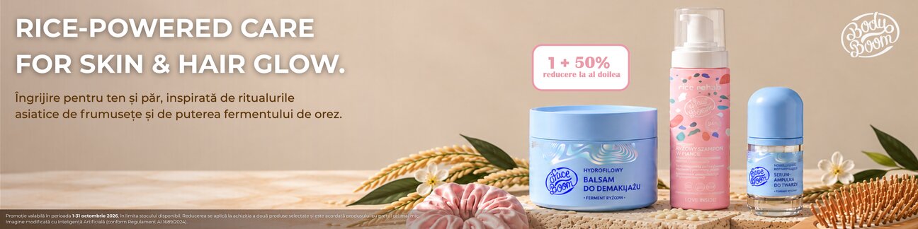 Promotie cu reducere 50% la al doilea produs Bodyboom