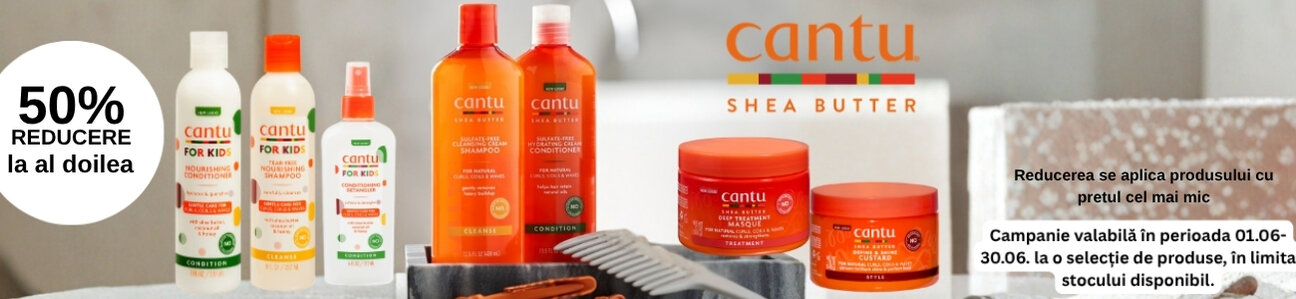 Promotie cu reducere 50% la al doilea produs Cantu