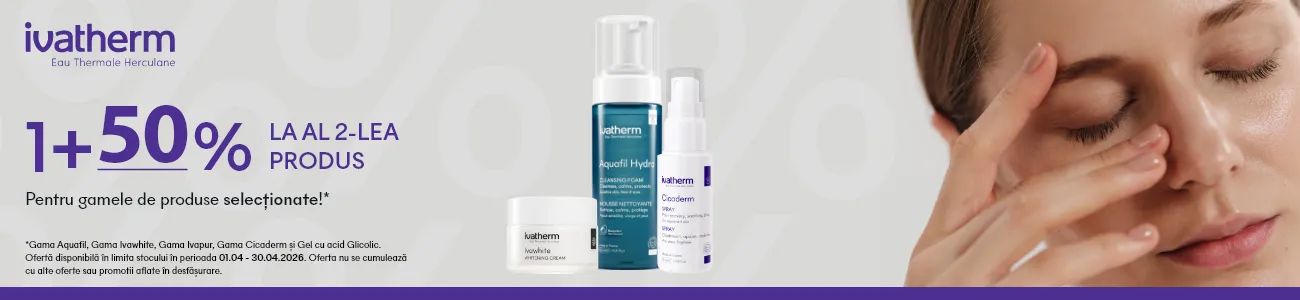 Promotie cu reducere 50% la al doilea produs Ivatherm