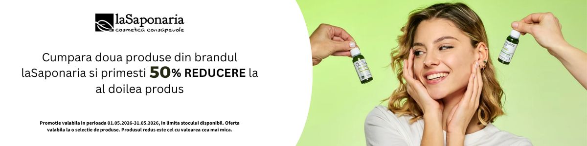 Promotie cu reducere 50% la al doilea produs La Saponaria