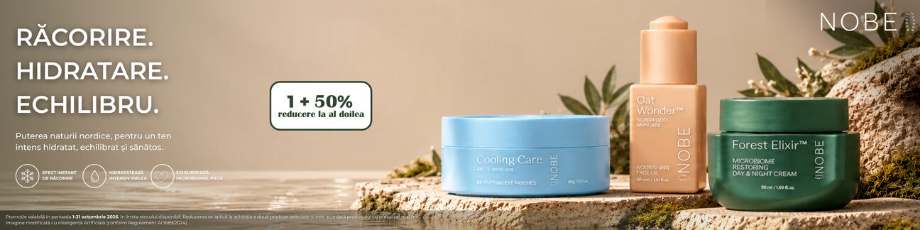 Promotie cu reducere 50% la al doilea produs Nobe