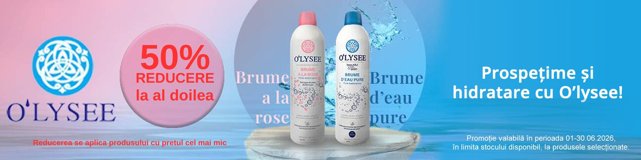 Promotie cu reducere 50% la al doilea produs O'lyse