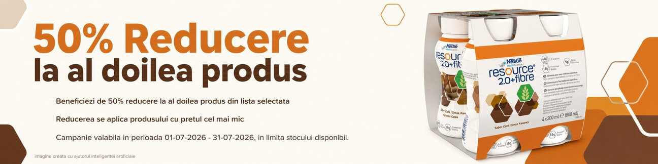 Promotie cu reducere 50% la al doilea produs Resource