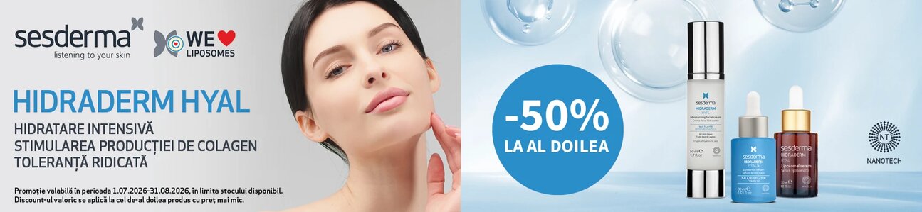 Promotie cu reducere 50% la al doilea produs Sesderma