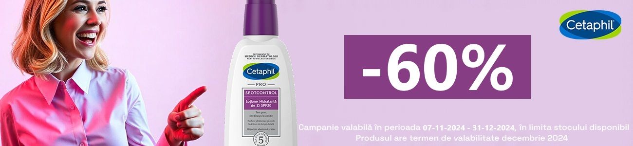 Promotie cu reducere 60% la Cetaphil PRO