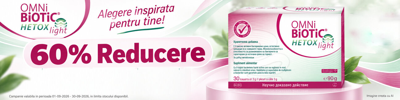 Promotie cu reducere 60% la Omnibiotic Hetox 