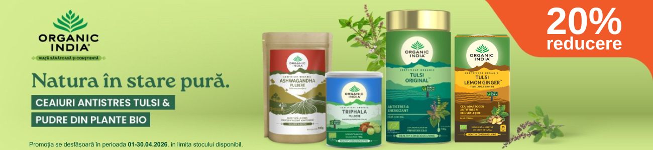 Promotie cu reducere de 20% la Organic India
