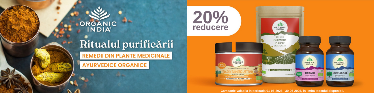 Promotie cu reducere de 20% la Organic India