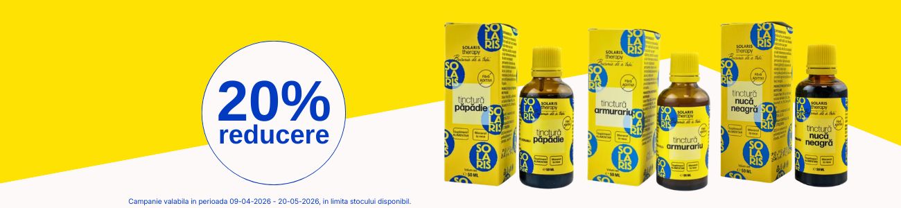 Promotie cu reducere de 20% la Solaris Tincturi