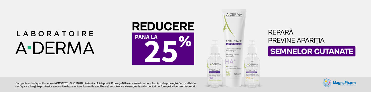 Promotie cu reducere de pana la 25% la Aderma