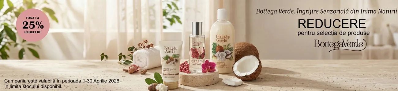 Promotie cu reducere de pana la 25% la Bottega Verde