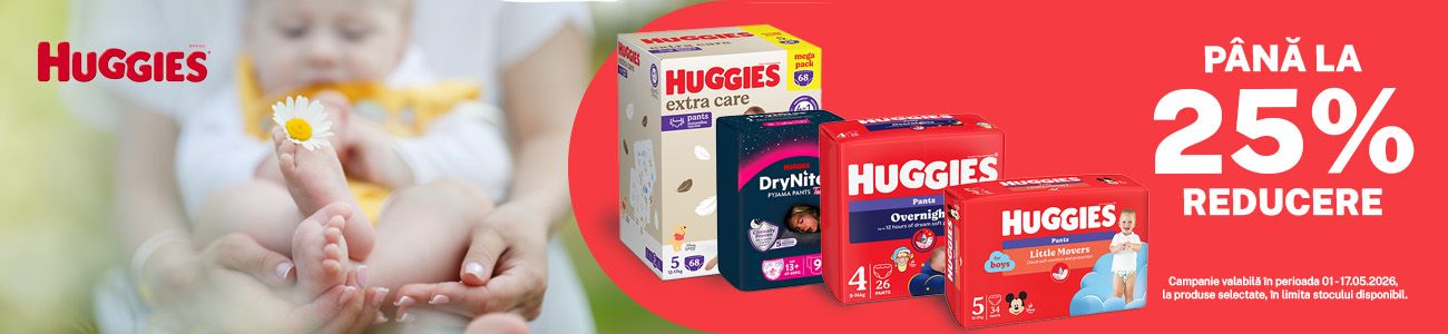 Promotie cu reducere de pana la 25% la Huggies