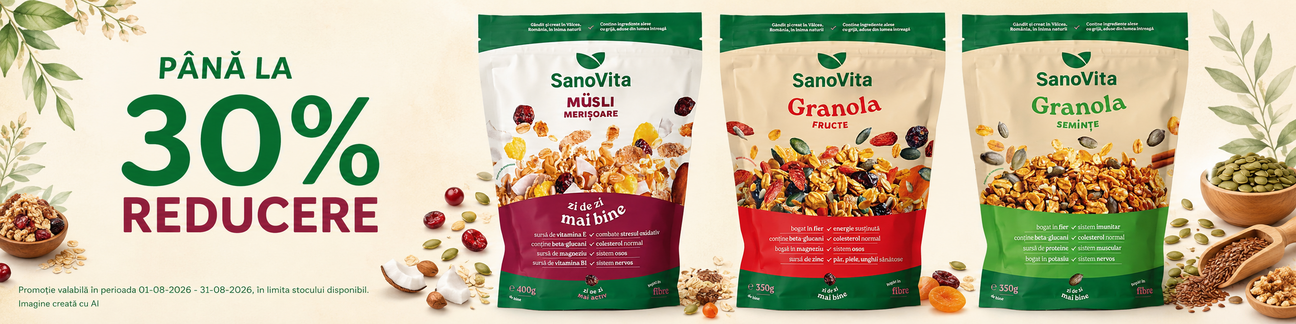 Promotie cu reducere de pana la 30% la SanoVita