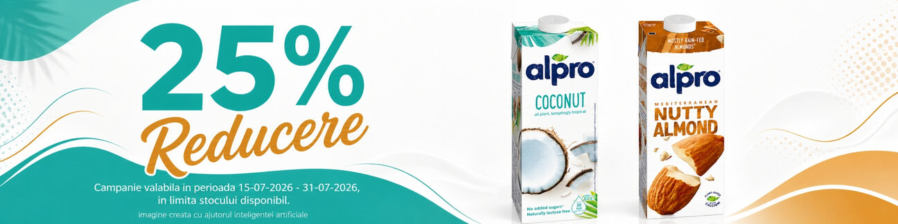Promotie cu reducre 25% la Alpro