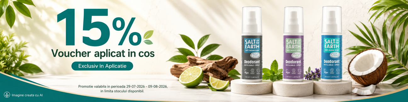 Promotie cu Voucher 15% aplicat in cos la Salt of the Earth Exclusiv in Aplicatie