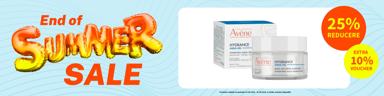Promotie cu voucher aplicat in cos 10% la Avene - End Of Summer Sales