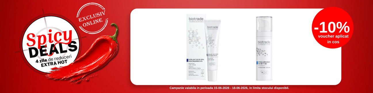 Promotie cu voucher aplicat in cos 10% la Biotrade - Spicy Deals