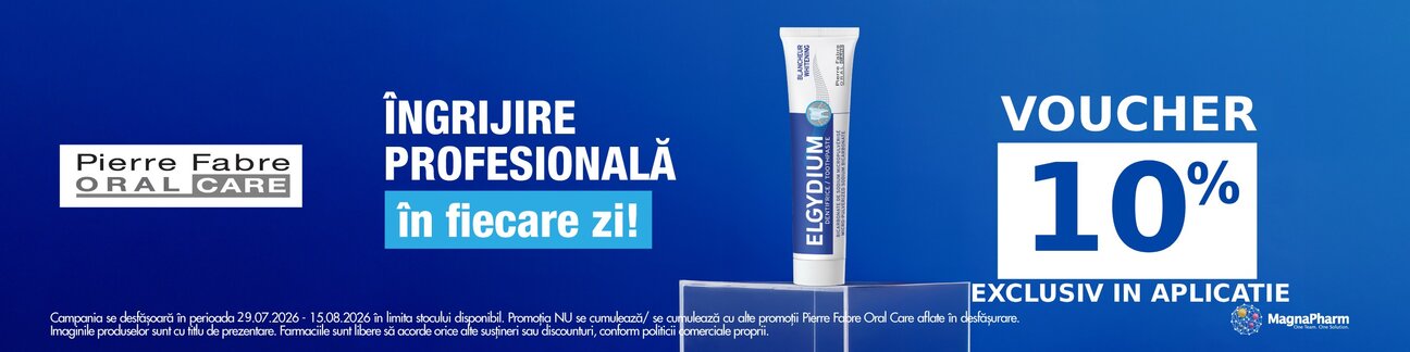 Promotie cu voucher aplicat in cos 10% la Elgydium Exclusiv in Aplicatie