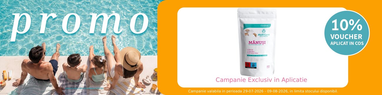 Promotie cu voucher aplicat in cos 10% la Multi Care Exclusiv in Aplicatie