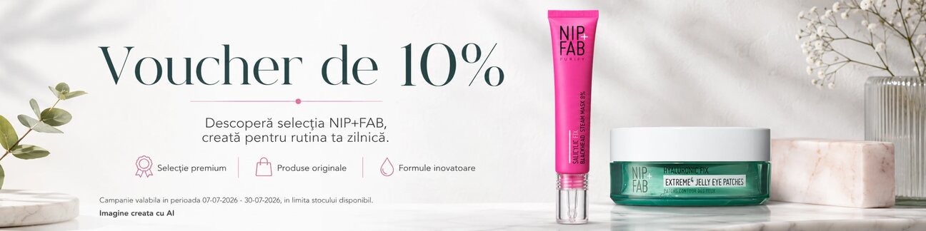 Promotie cu voucher aplicat in cos 10% la Nip+Fab