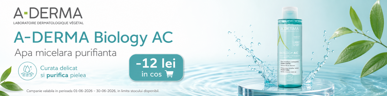Promotie cu voucher aplicat in cos 12 lei la Aderma