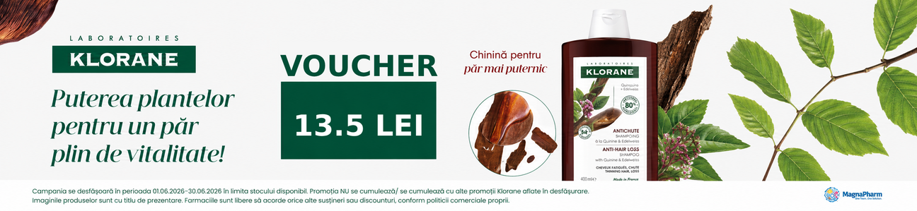 Promotie cu voucher aplicat in cos 13.5 lei la Klorane