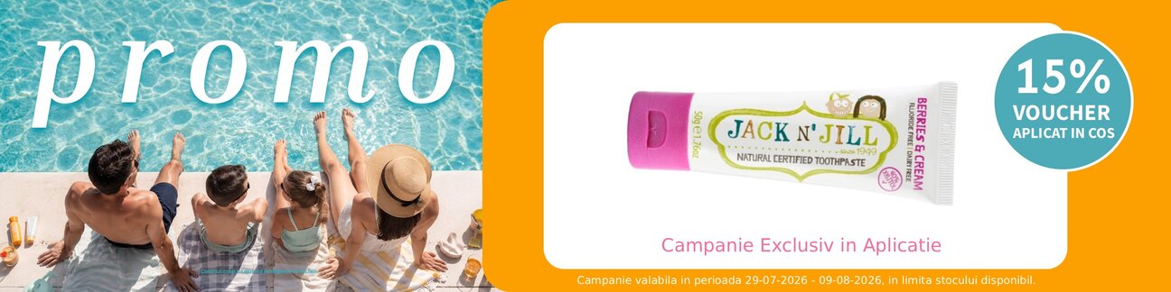 Promotie cu voucher aplicat in cos 15% la Jack n'Jill Exclusiv in Aplicatie