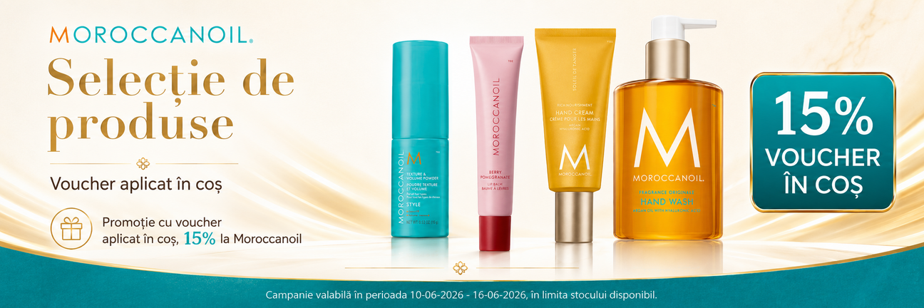 Promotie cu voucher aplicat in cos 15% la Moroccanoil
