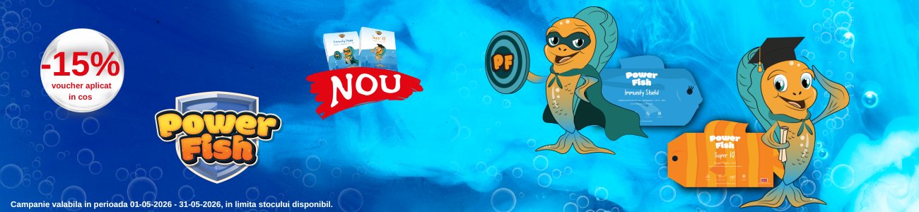 Promotie cu voucher aplicat in cos 15% la PowerFish
