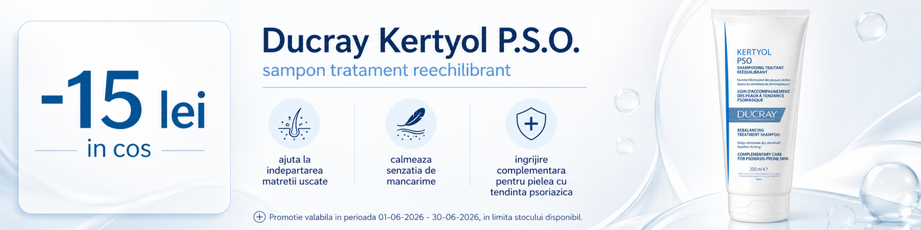 Promotie cu voucher aplicat in cos 15 lei la Ducray