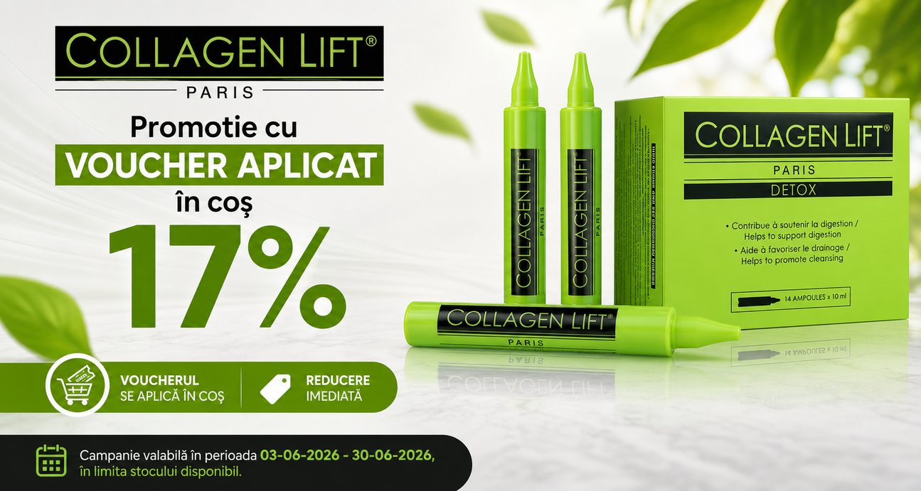 Promotie cu voucher aplicat in cos 17% la Collagen Lift