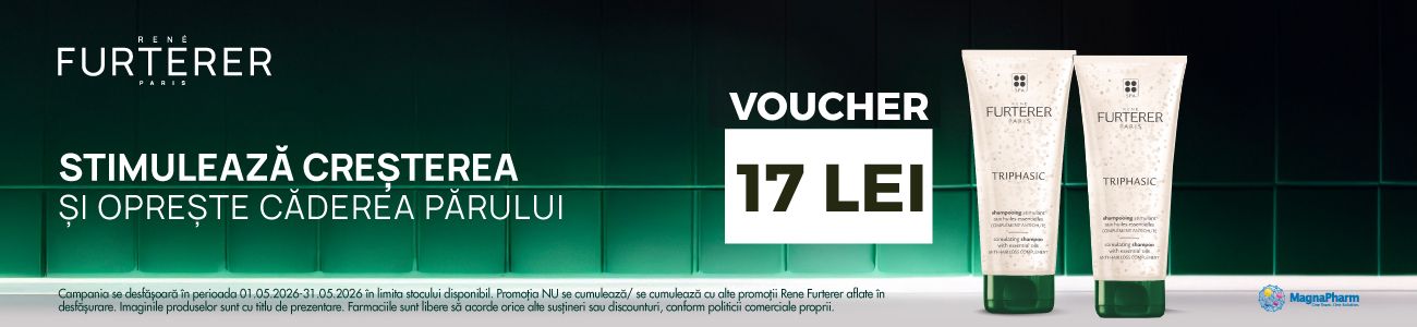 Promotie cu voucher aplicat in cos 17 lei la Rene Furterer