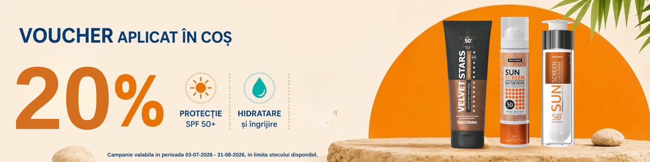 Promotie cu voucher aplicat in cos 20% la Frezyderm