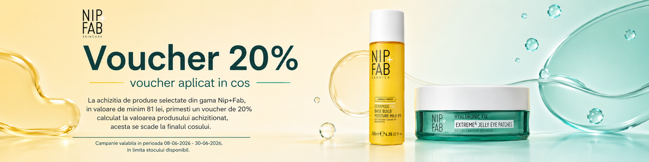 Promotie cu voucher aplicat in cos 20% la Nip+Fab