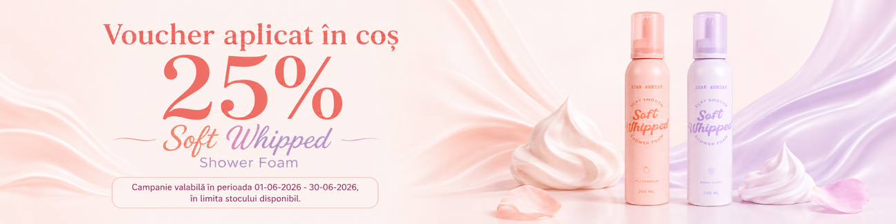 Promotie cu voucher aplicat in cos 25% la Soak Sunday