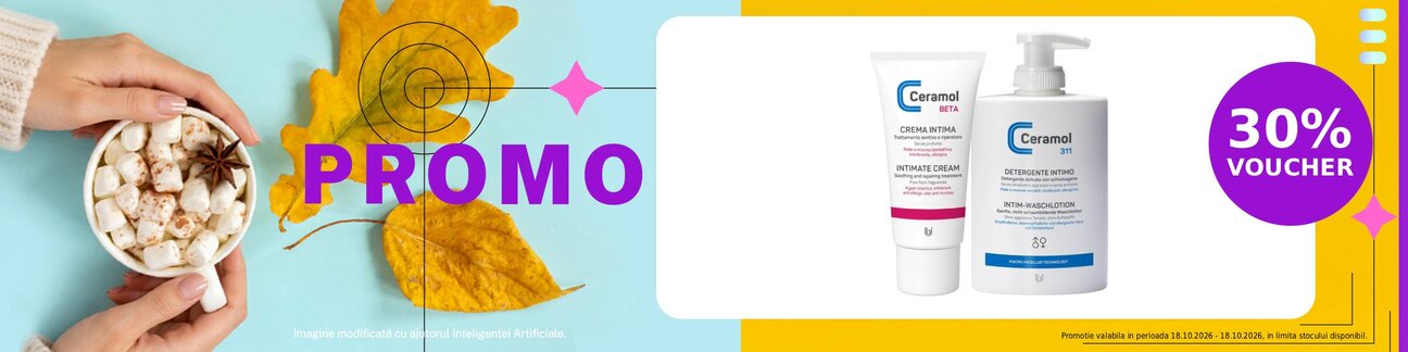 Promotie cu voucher aplicat in cos 30% la Ceramol