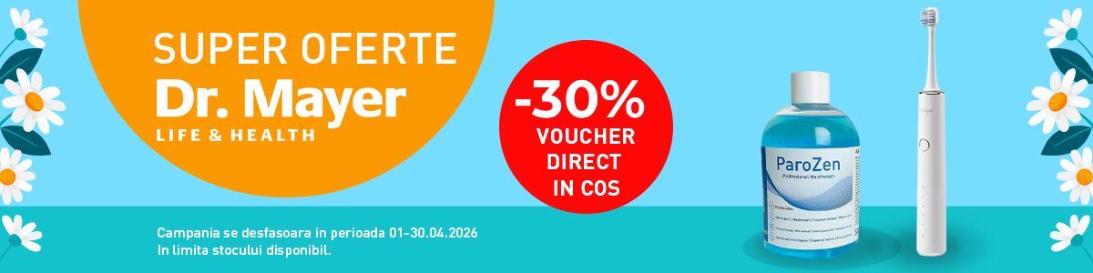 Promotie cu voucher aplicat in cos 30% la Dr.Mayer
