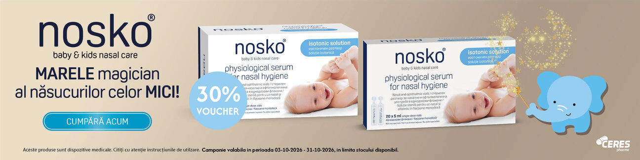 Promotie cu voucher aplicat in cos 30% la Nosko