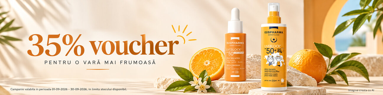 Promotie cu voucher aplicat in cos 35% la Isispharma