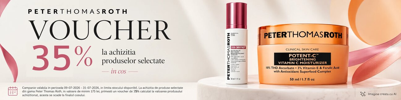 Promotie cu voucher aplicat in cos 35% Peter Thomas Roth