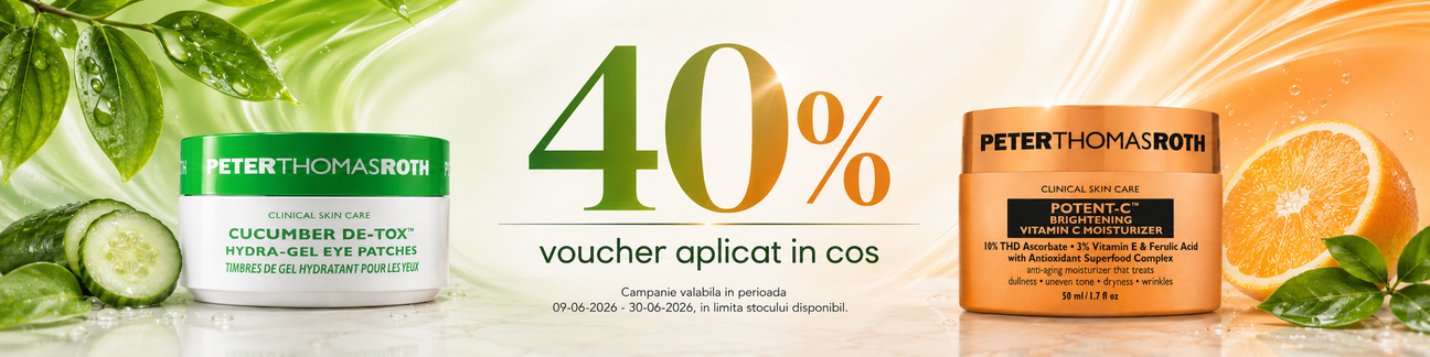 Promotie cu voucher aplicat in cos 40% la Peter Thomas Roth
