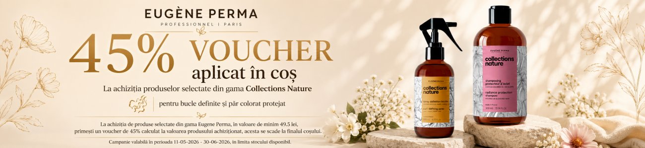 Promotie cu voucher aplicat in cos 45% la Eugene Perma